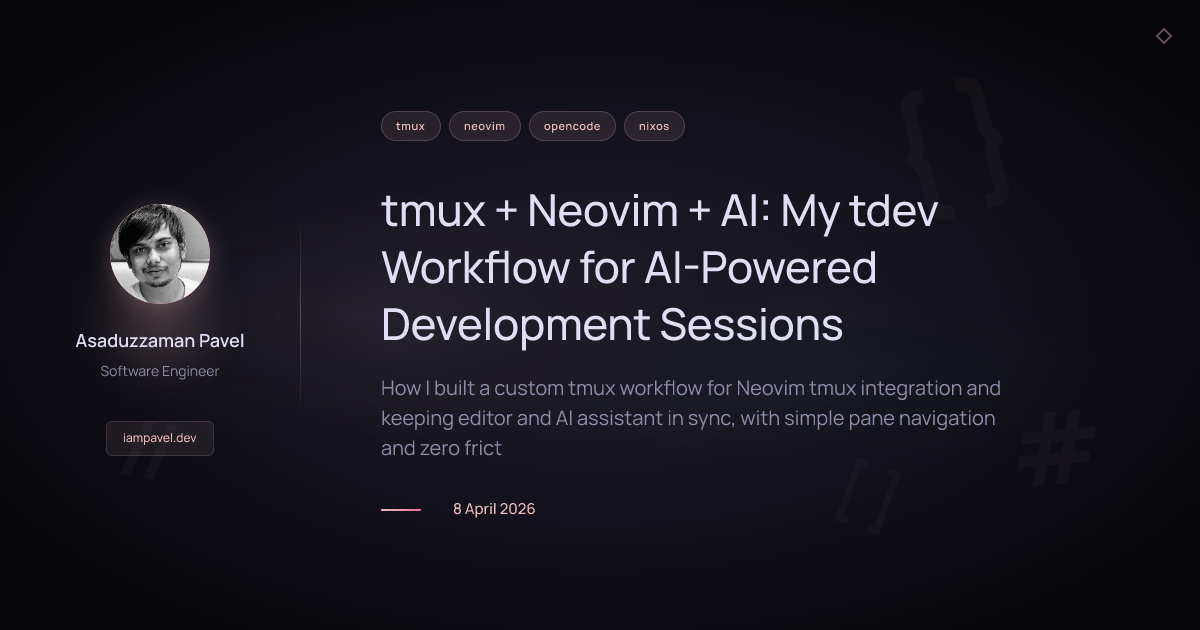 tmux + Neovim + AI: My tdev Workflow for AI-Powered Development ...